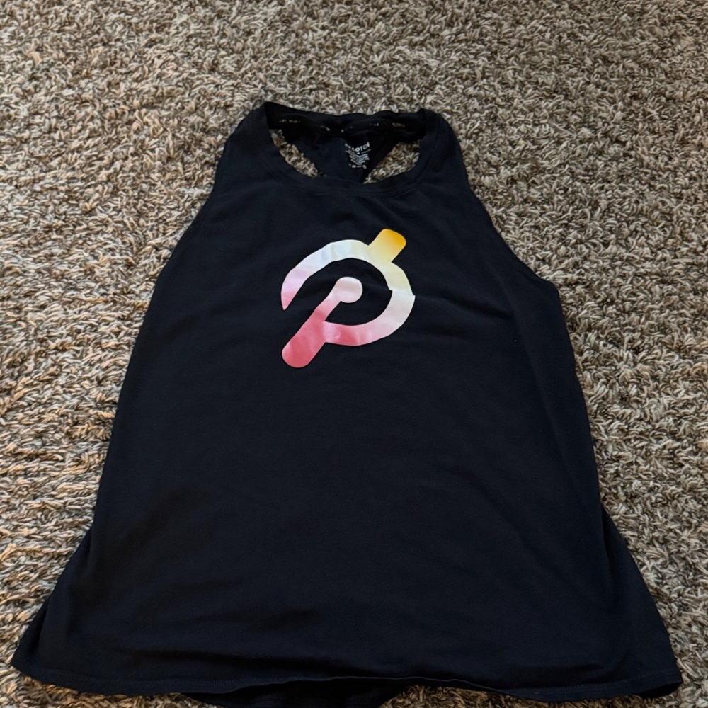 Peloton Black Tank Top with Multicolor Logo